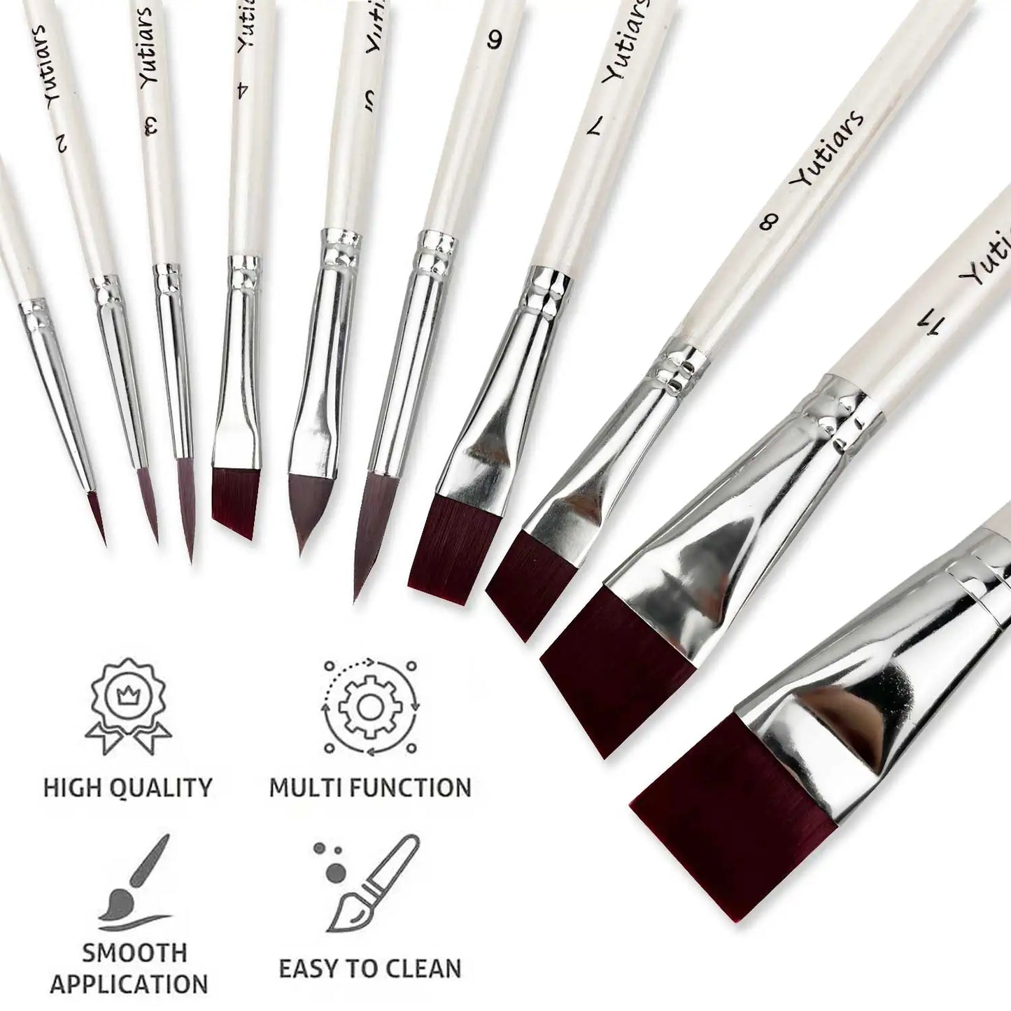 18Pcs Paint Brushes Set Include10Pcs Face Paint Brushes and 8Pcs Sponges Set Professional Paint Brushes for Acrylic Painting