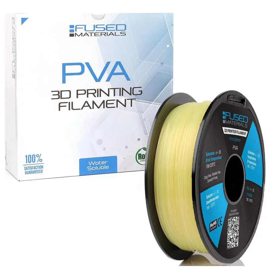 Materials PVA Filament 1.75mm WaterSoluble Support Material for 3D Printing Compatible with Bambu Lab, Polymaker, Overture, and