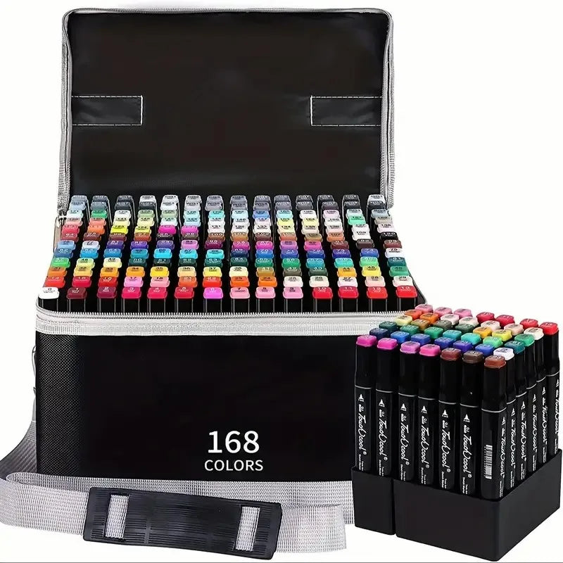 Alcohol Markers Set, 48 Colors Dual Tip Art Markers for  Adult Coloring Book, Sketching Drawing Markers, Coloring Marker With