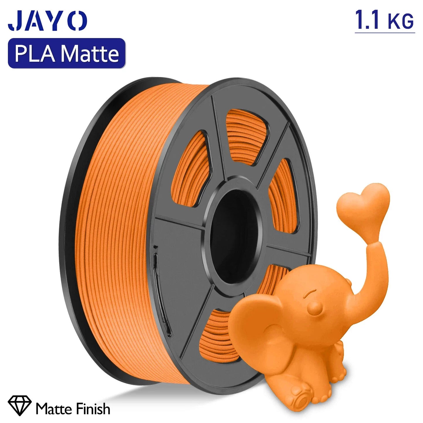 JAYO 1100G 3D PLA Matte Printer Filament 1.75mm Neatly Wound PLA Filament with Matte Finish Print with 99% FDM 3D Printer &Pen