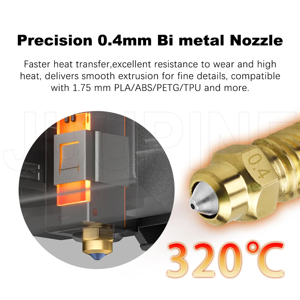 Upgrade Ceramic Hotend 0.2/0.4/0.6/0.8mm Assembled Extruder Hotend Kit for Elegoo Centauri Carbon Hot end / Centauri Nozzle