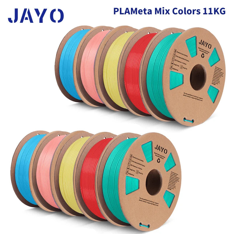 JAYO 3D Printer part PETG/PLA Meta/PLA/SILK/PLA PLUS/TPU Filament 1.75mm for 10Rolls FDM 100% No Bubbel craft part DIY Materials