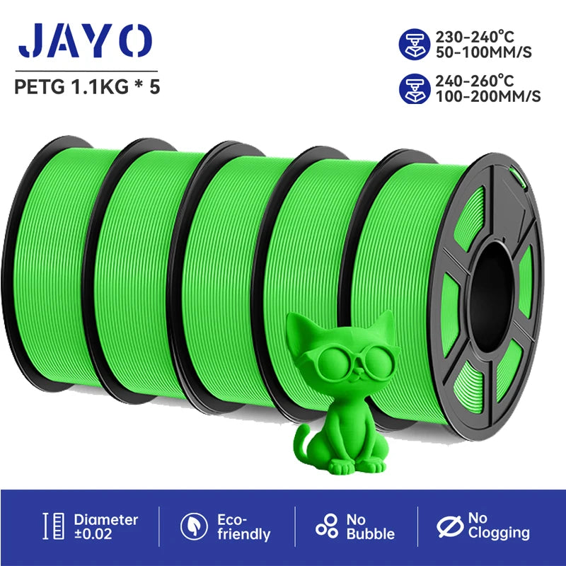 JAYO PETG 3D Printer Filament petg jayo filament  no bubbles no drawing smooth multiple colors 3d printer accessories 1.1kg/roll