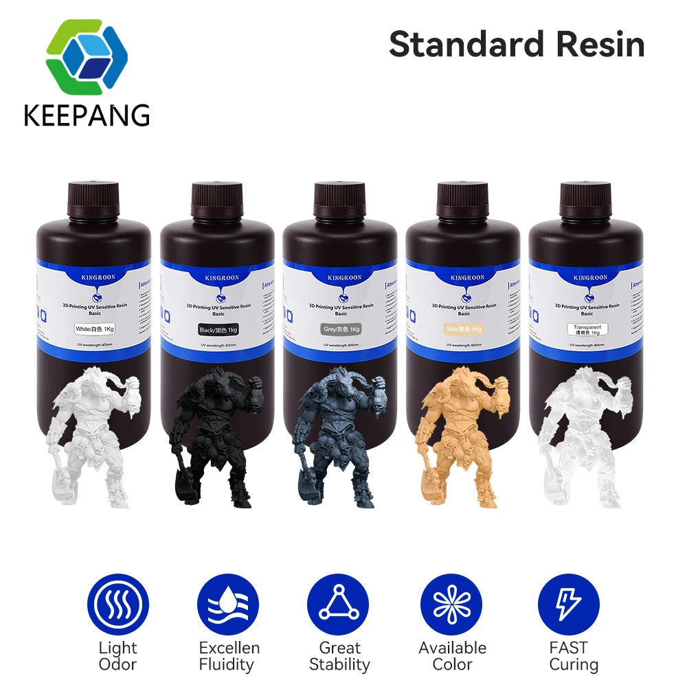 KEEPANG 5/10KG 405nm UV Standard Resin for 3D Printers Resin High Precision Water Washable LCD Printing Resin Material For Photo