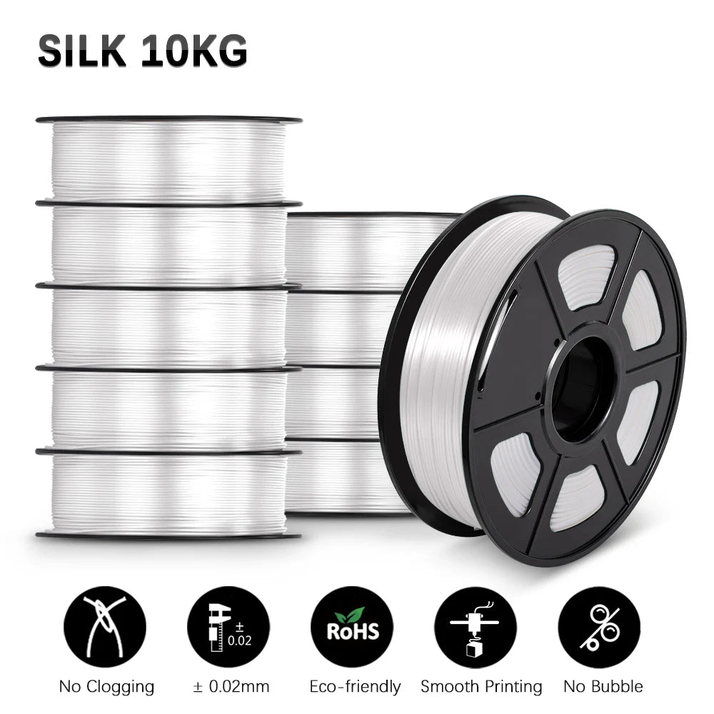 JAYO 3D Printer part PETG/PLA Meta/PLA/SILK/PLA PLUS/TPU Filament 1.75mm for 10Rolls FDM 100% No Bubbel craft part DIY Materials