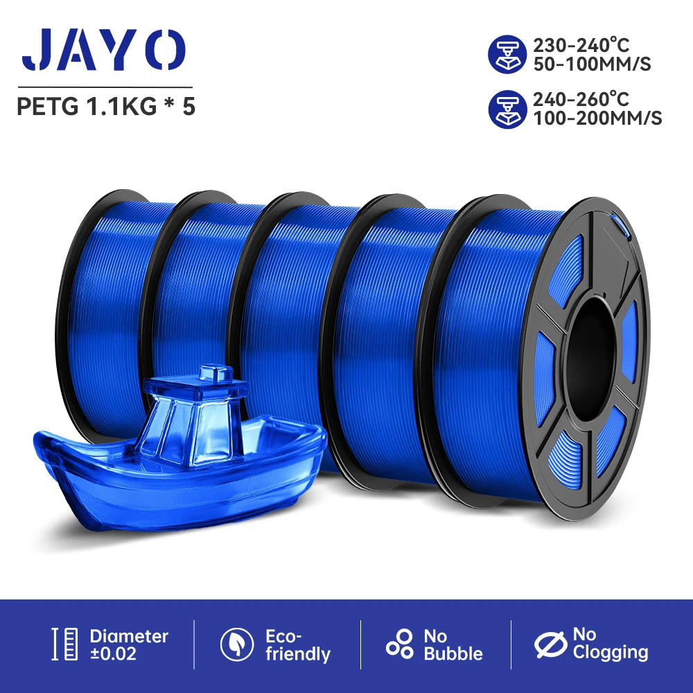 JAYO PETG 3D Printer Filament petg jayo filament  no bubbles no drawing smooth multiple colors 3d printer accessories 1.1kg/roll