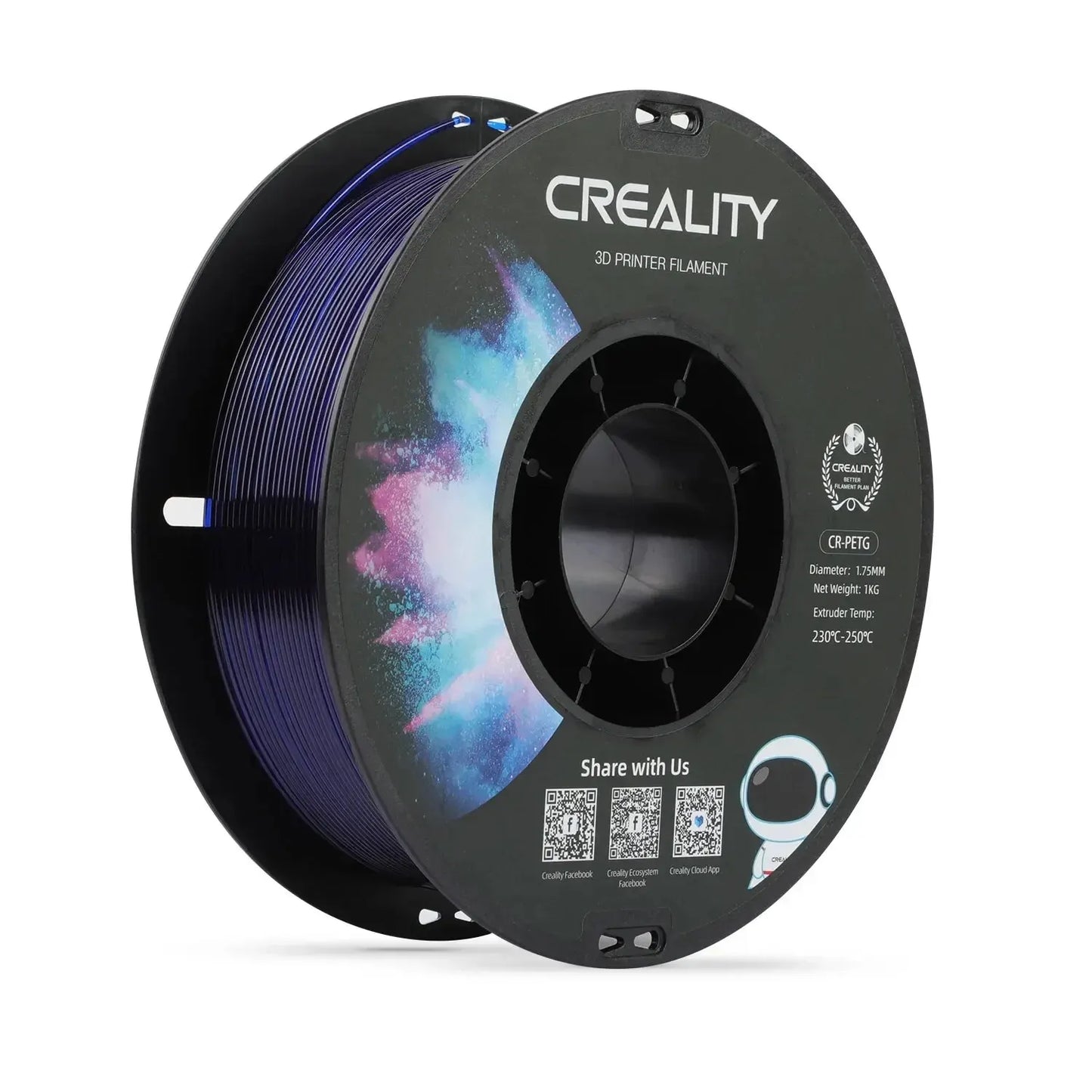 CREALITY CR-PETG Filament 1.0kg 1.75mm Eco-friendly Odorless and Non-toxic High Stability Moisture Resistance for FDM Printers