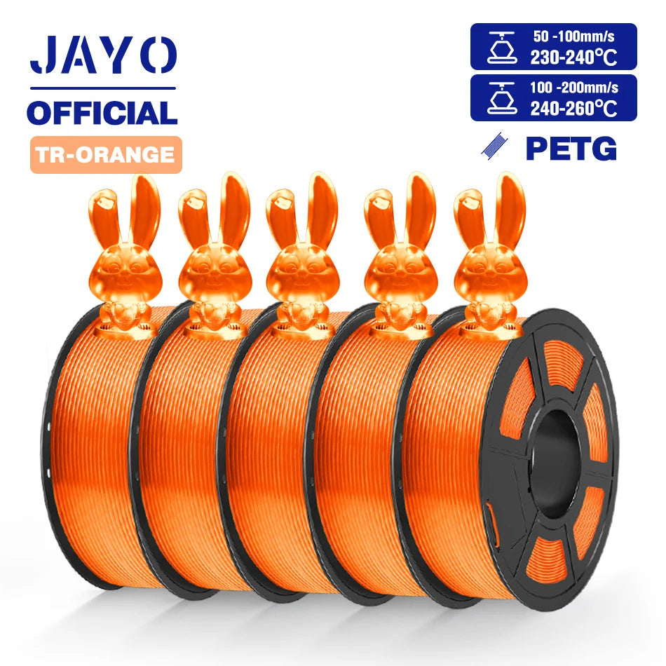 JAYO PETG Filamanet 1.75MM 5Rolls/set 3D Printer Filament PETG Neatly Wound 3D Printing Material For FDM 3D Printer