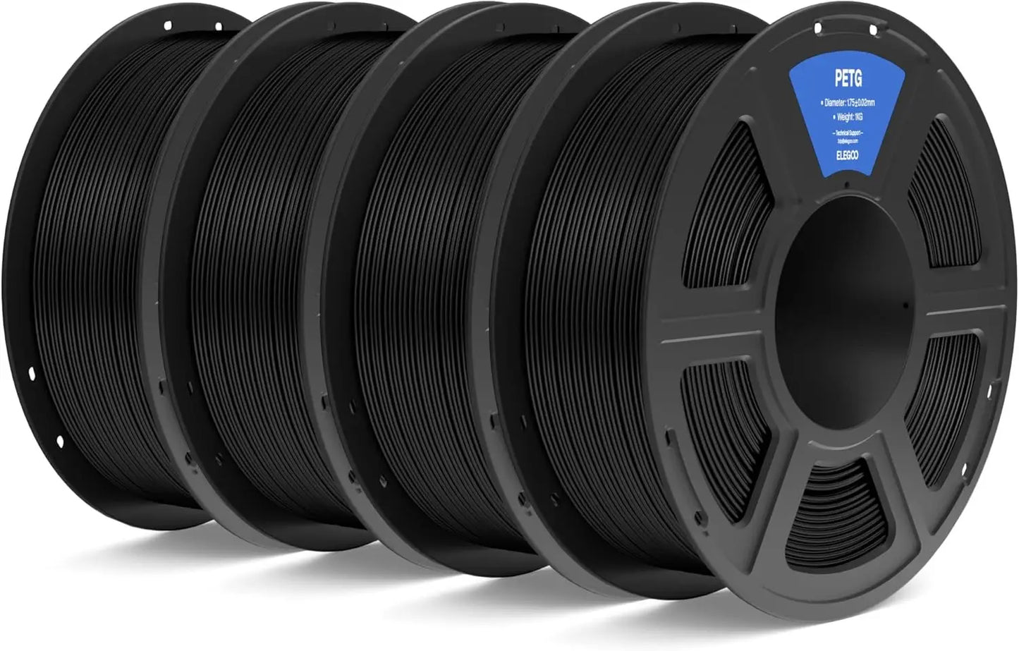 1.75mm Black PETG Filament, 4KG Spool, High Accuracy +/-0.02mm for FDM 3D Printers