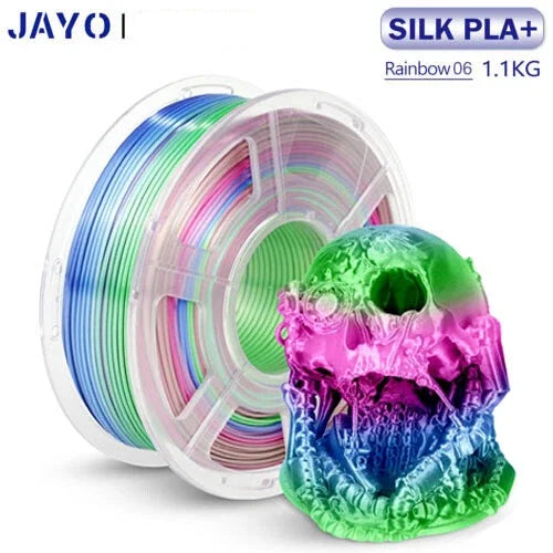 JAYO 3D PLA / Silk PLA Rainbow Printer Filament 1.75mm Transparent Rainbow 3D Filament As Neatly Wound 3D Printing Material