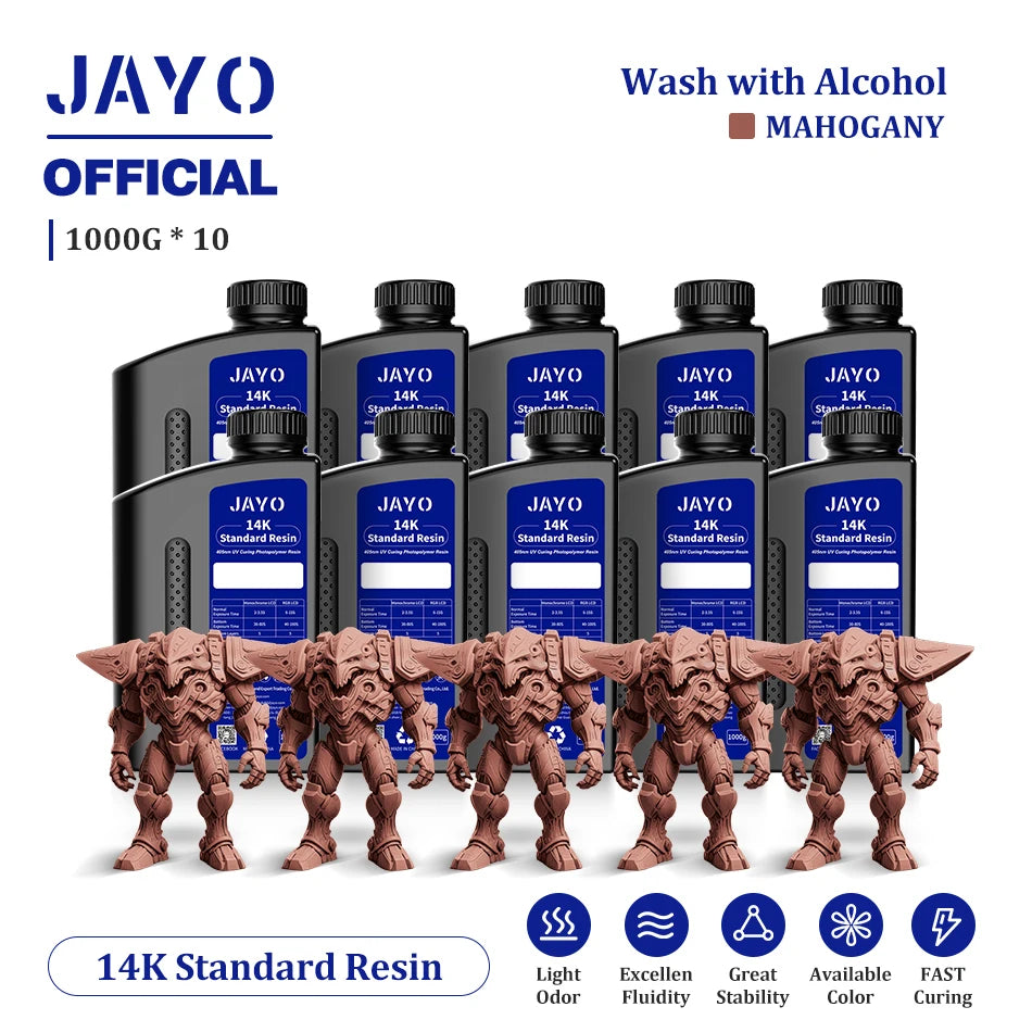 JAYO 10 Bottles 3D Resin Standard Fast Curing Standard/ 14K Standard/ Standard Plus 3D Resin for LCD DLP SLA Resin 3D Printer