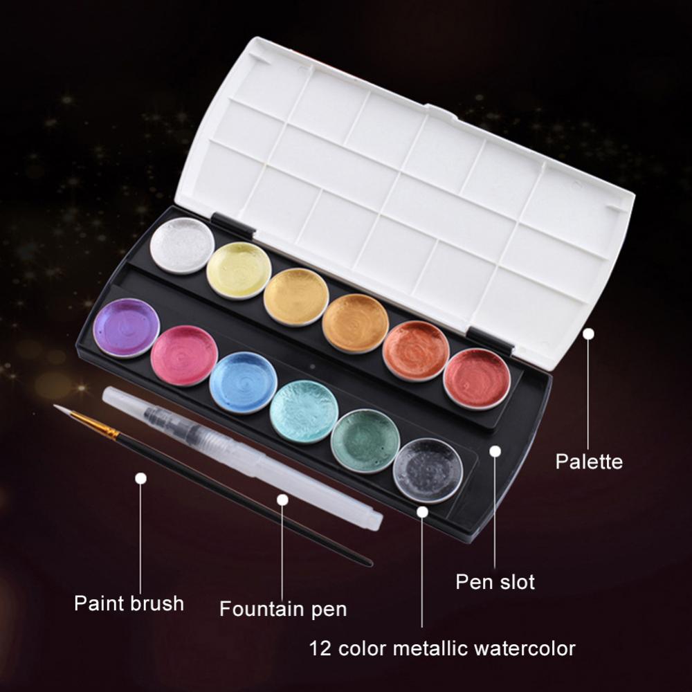 12 Colors Watercolor Paint for Painting Professional Water Color Drawing Set with Detachable Palette Back to School Art Supplies