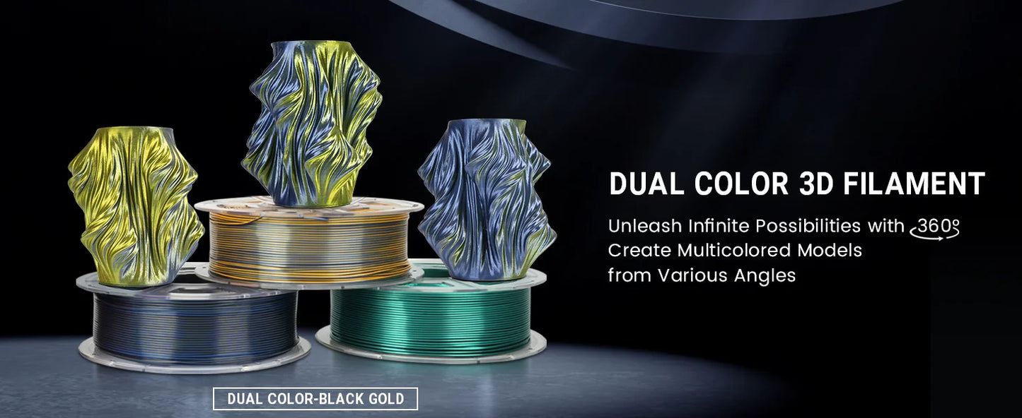 JAYO 3D Silk Pla Plus/ Dual/Triple Colors SILK 3D Printer Filament 1.75mm SILK Rabinbow 1.1kg/roll 3D Printing Materials