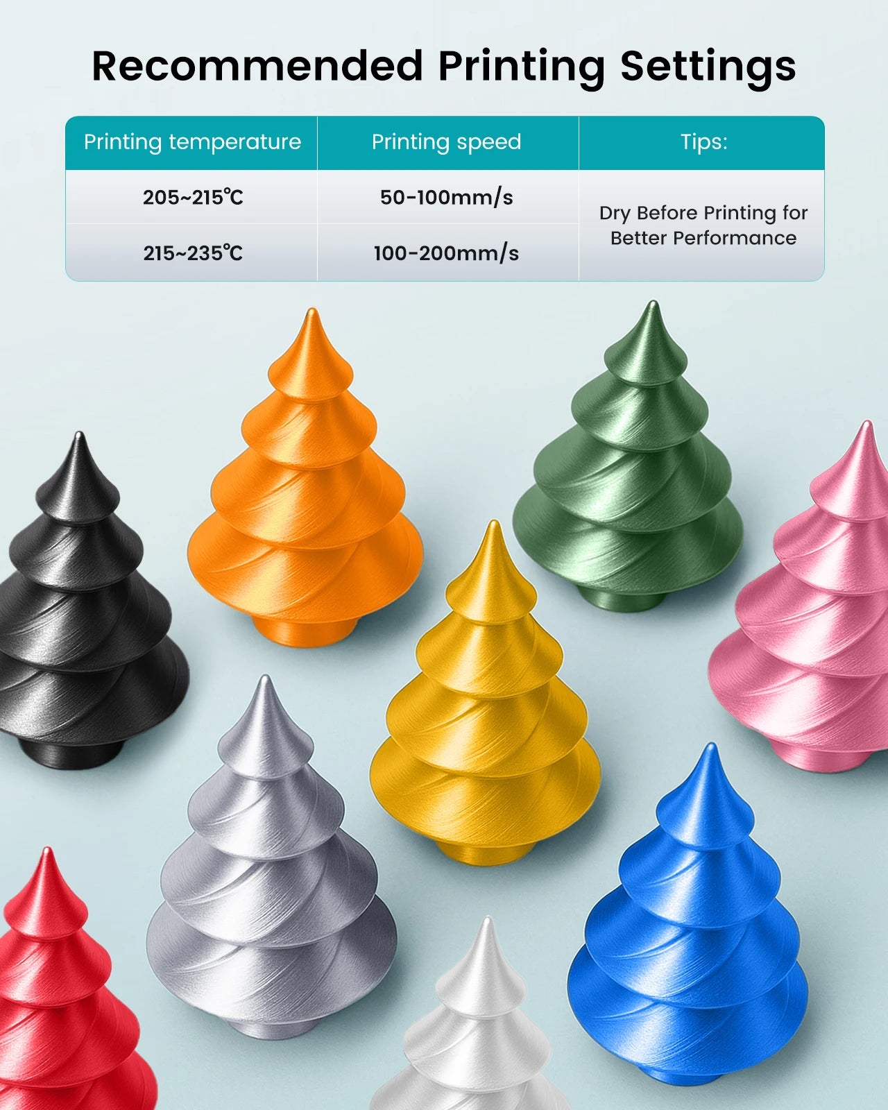 SUNLU SILK PLA+  Filament 3D Printer Filament 10kg 1.75mm Spool wire Vacuum Package