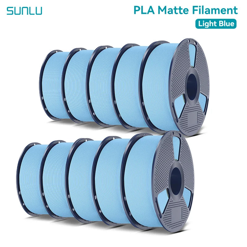 SUNLU PLA Matte 3D Filament 1.75mm Frosted Texture Neatly Wound Multicolor Matte Pla Filament For Most FDM 3D Printer 10KG
