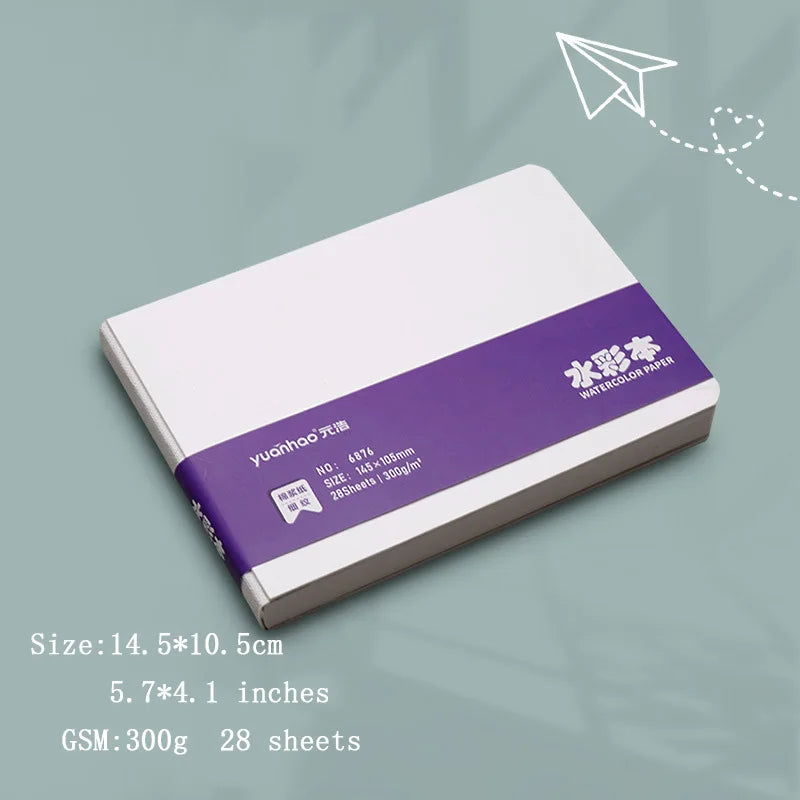 Watercolor paper drawing book thick paper GSM300g mini square portable pocket book sketch cotton pulp watercolor painting book