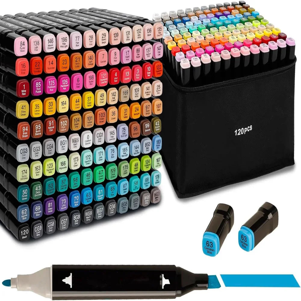Professional Permanent Sketch Markers 80/120/168 Colors