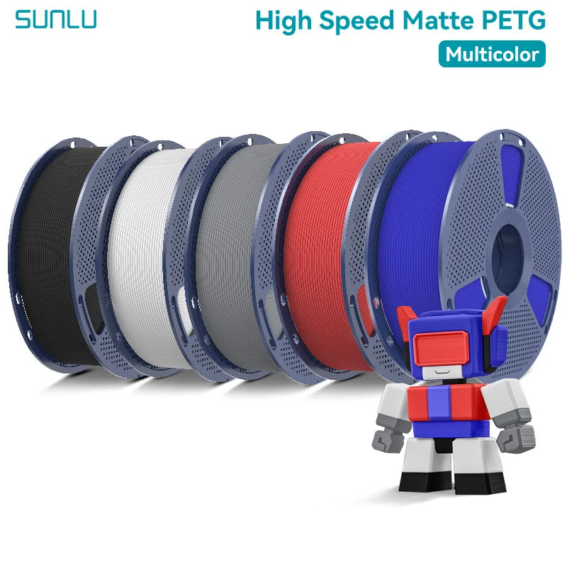 SUNLU 5KG Matte PETG High Speed 3D Printer Filament 1.75mm High Strength Fast Smooth Printing PETG Filament for FDM 3D Printer