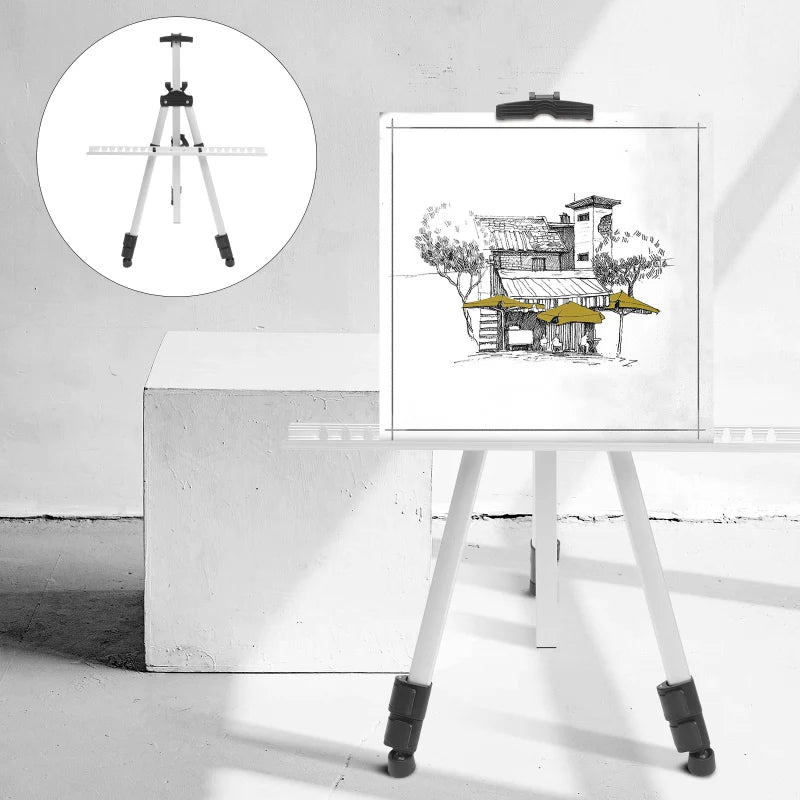 Foldable Adjustable Metal Sketch Easel Stand Portable Travel Easel Aluminum Alloy Easel Sketch Drawing For Artist Art Supplies