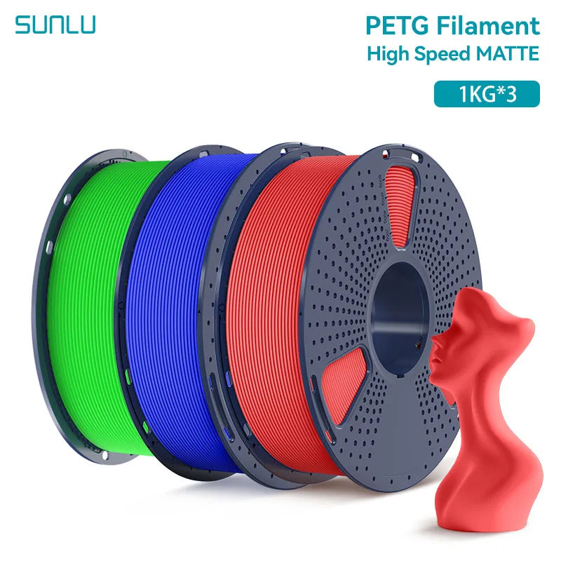 SUNLU 3KG High Speed PLA/Matte PLA/Matte PETG Filament 1.75mm 1kg Spool Neatly Wound Filament Fit Most FDM 3D Printers