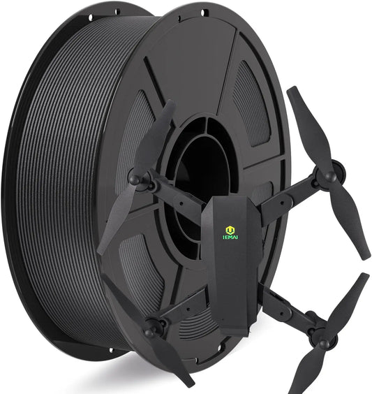 Carbon Fiber Polycarbonate 3D Printer Filament 1.75mm Matte Black 1KG, High Strength & Heat Resistant for Industrial Parts