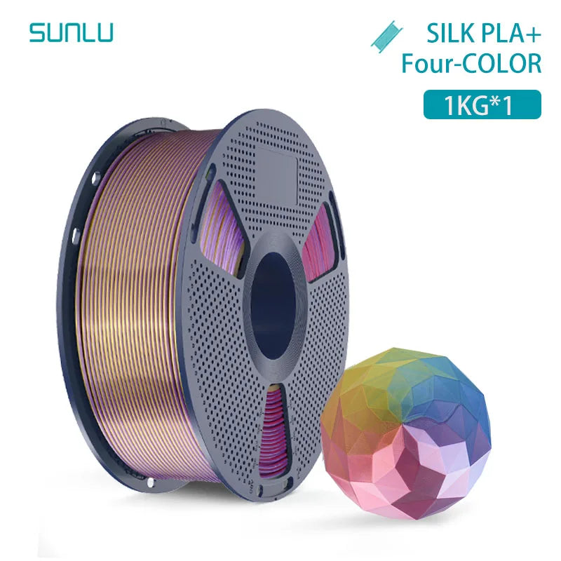SUNLU 1KG SILK /Dual / Triple /Four Color 3D Printer Filament 1.75mm 1000g Spool (2.2lbs) Neatly Filament Fit Most FDM Printer