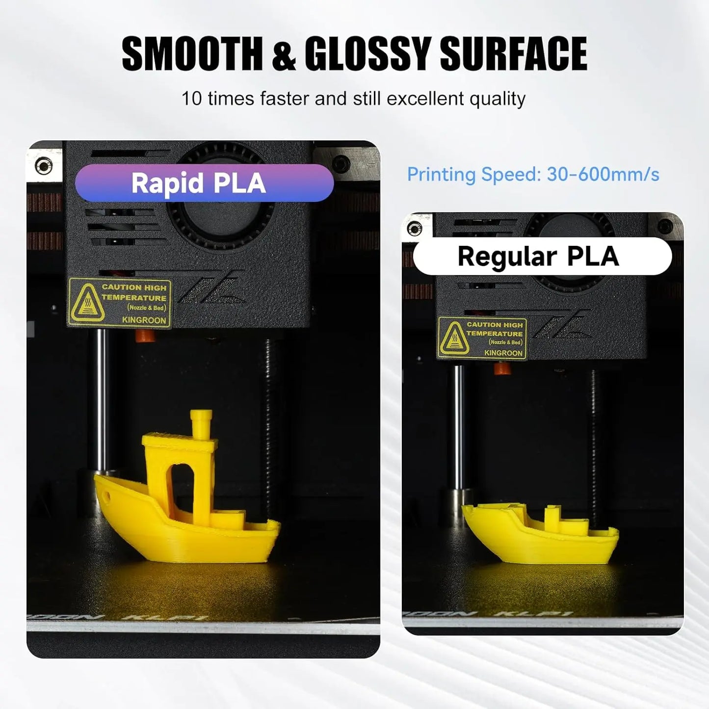 Kingroon High Speed PLA Bundle 3D Printer Filament 1.75mm, Rapid Filament for 30-600mm/s Hyper Printing Filament, Dimensional