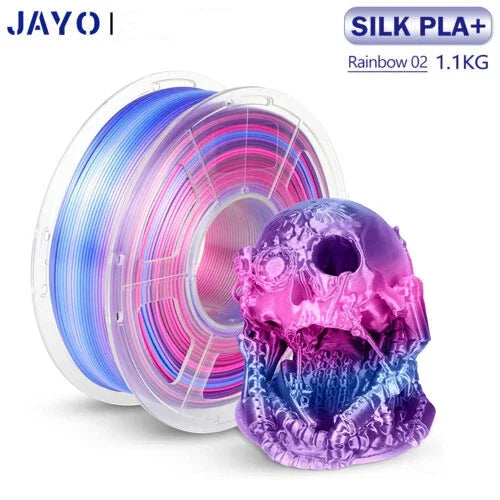 JAYO 3D PLA / Silk PLA Rainbow Printer Filament 1.75mm Transparent Rainbow 3D Filament As Neatly Wound 3D Printing Material