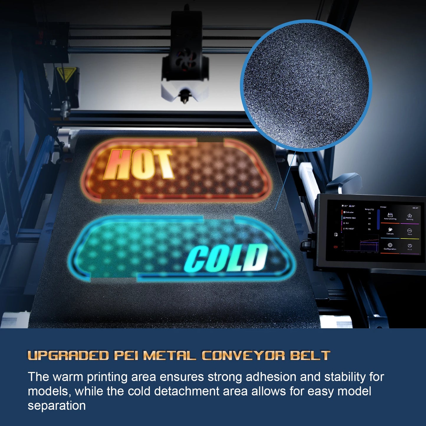 3D-Printer IdeaFormer IR3 V2 Infinite Z-Axis Steel Conveyor Belt 250×250×∞ mm With Extended Tray Klipper Firmware Auto Leveling