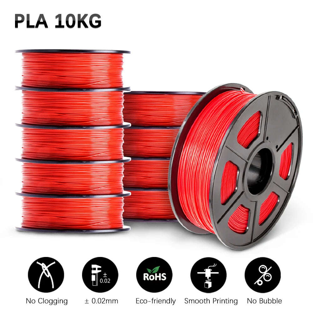 SUNLU 10KG 3D Filament PLA /PLA PLUS Filament 10kg 22 lbs 1.75mm 3D Printer Filament Environmentally friendly High strength PLA