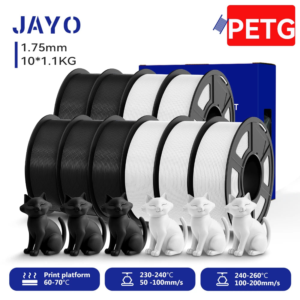 JAYO 3D PETG/ High Speed Matte PETG / PLA Classic Printer Filament 1.75mm 3D Printer Filament 11KG Neatly Wound PETG for 3D