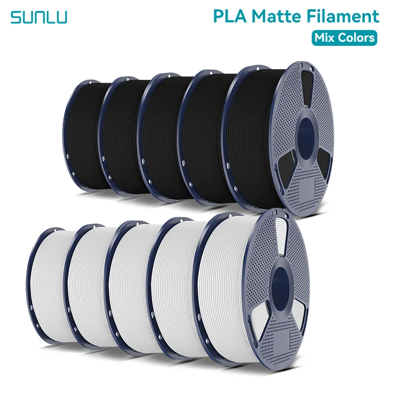 SUNLU PLA Matte 3D Filament 1.75mm Frosted Texture Neatly Wound Multicolor Matte Pla Filament For Most FDM 3D Printer 10KG