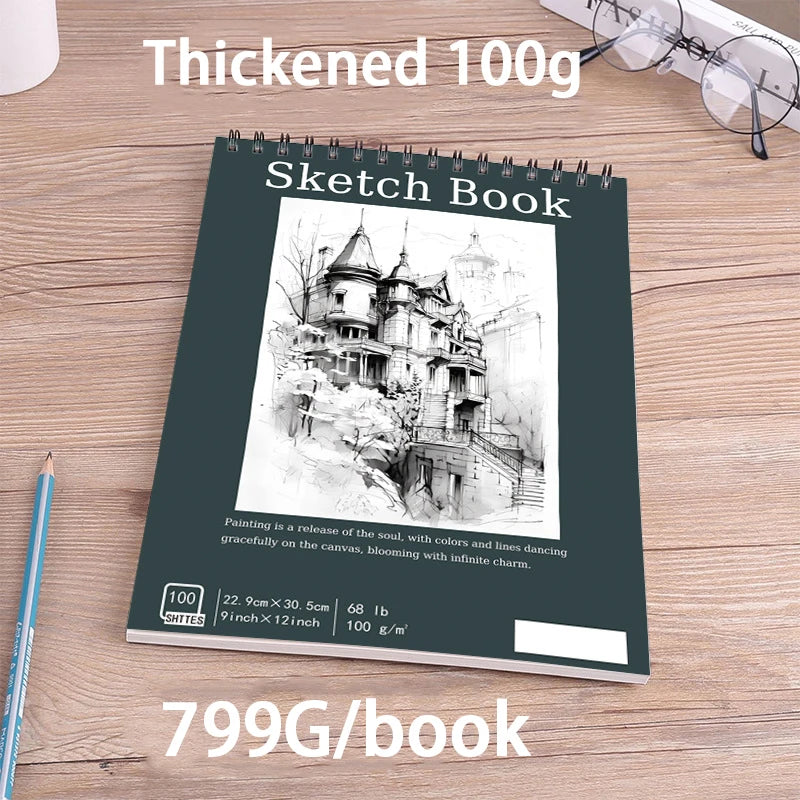 Sketchbook A4, A5, A6, thickened quick sketch book for art students, blank picture book, hand-painted pencil paper drawing