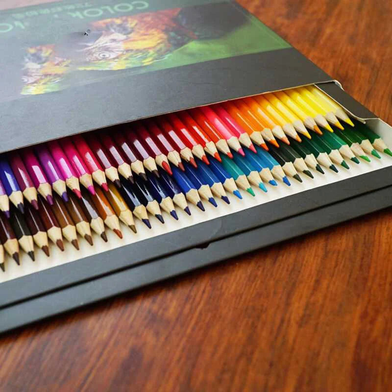 Oily Colored Pencils 12/18/24/36/48/72 Colors Artistic Color Lead Brush Sketch Wood Pencil Set Supplies