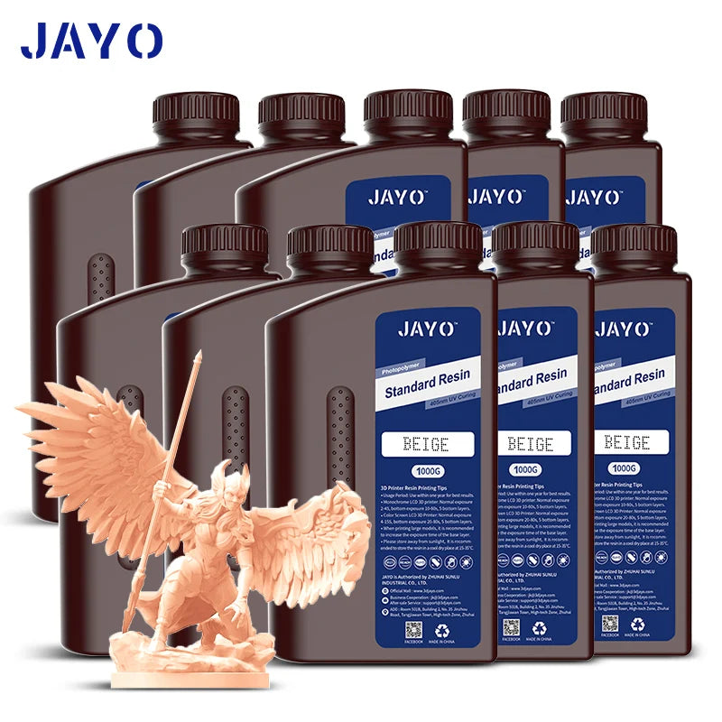 JAYO 3D Resin Water Washab/ABS-Like/Plant Based/Standard 10KG UV Photopolymer Resin Liquid 405nm For LCD 3D Printer Materials