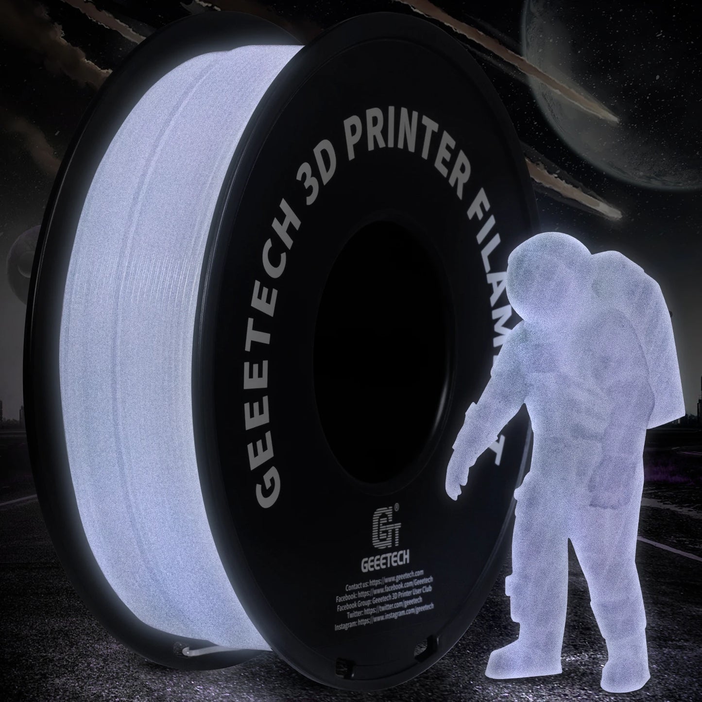 GEEETECH Luminous PLA Filament for 3D Printer 1.75mm 1kg Glow in the Dark Plastic PLA 3D Printing Materials Wholesale