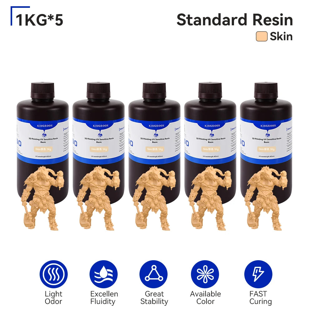 KEEPANG 5/10KG 405nm UV Standard Resin for 3D Printers Resin High Precision Water Washable LCD Printing Resin Material For Photo