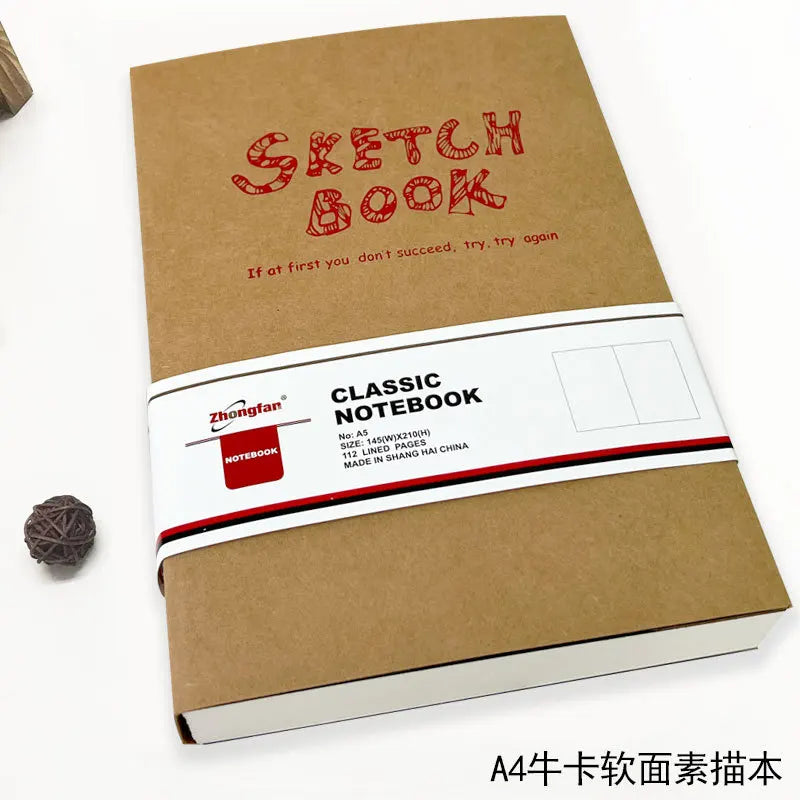 A4/A5 Super Thick Sketchbook 112 Sheets/224 Pages Writing Smoothly Not Easy Falling Pages for Watercolor Sketching Notes