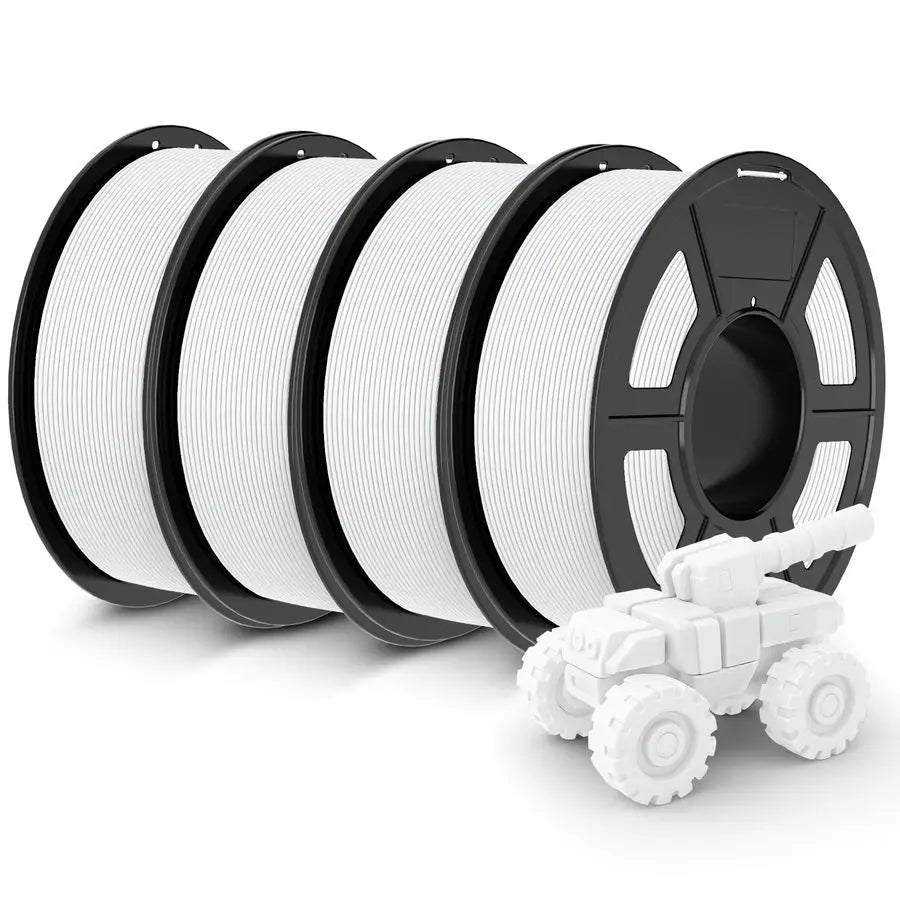 Rapid Matte PETG Filament 1.75mm 4.4KG Bundle, PETG Matte 3D Printer Filament 4.4kg, 1.1kg per Spool, Pack of 4, White