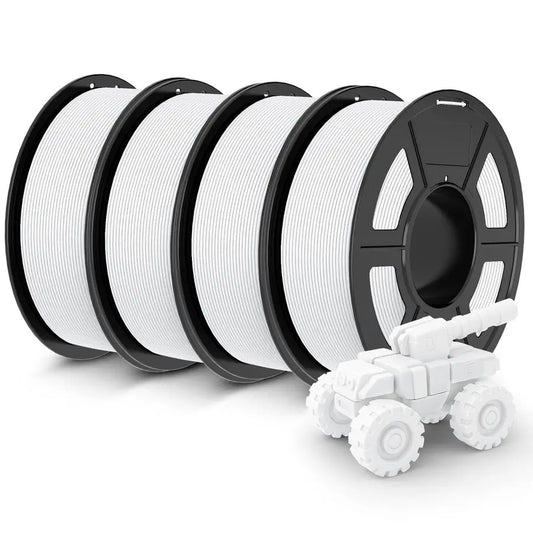 Rapid Matte PETG Filament 1.75mm 4.4KG Bundle, PETG Matte 3D Printer Filament 4.4kg, 1.1kg per Spool, Pack of 4, White