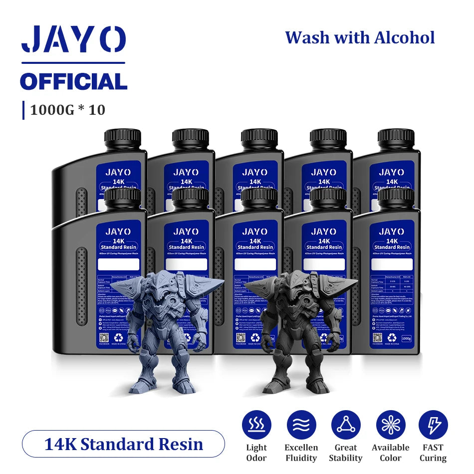 JAYO 10 Bottles 3D Resin Standard Fast Curing Standard/ 14K Standard/ Standard Plus 3D Resin for LCD DLP SLA Resin 3D Printer