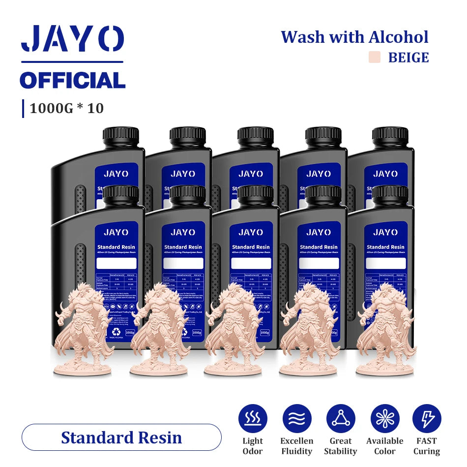 JAYO 10 Bottles 3D Resin Standard Fast Curing Standard/ 14K Standard/ Standard Plus 3D Resin for LCD DLP SLA Resin 3D Printer
