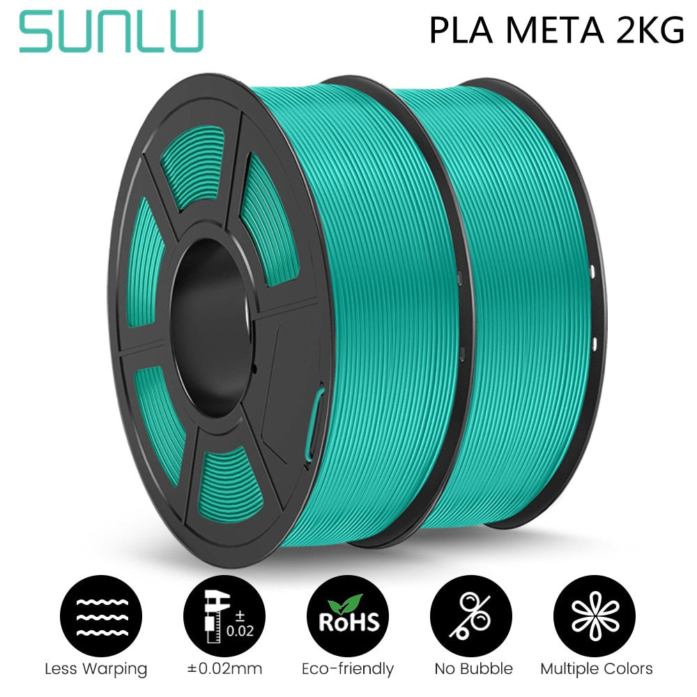 SUNLU  PLA Meta 3D Filament 3D Printer Filaments 2kg 1.75MM Better Mobility Better Toughness Warm Color