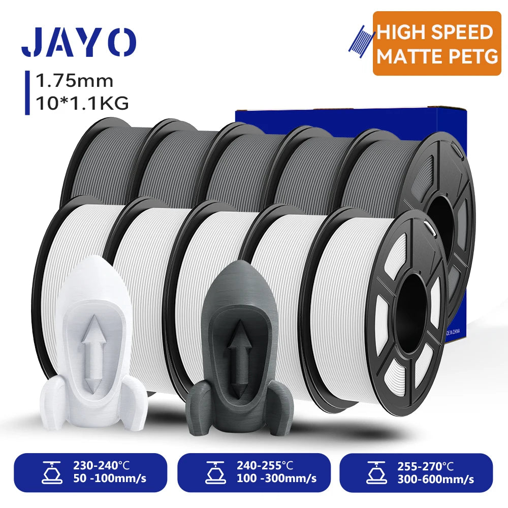 JAYO 3D PETG/ High Speed Matte PETG / PLA Classic Printer Filament 1.75mm 3D Printer Filament 11KG Neatly Wound PETG for 3D