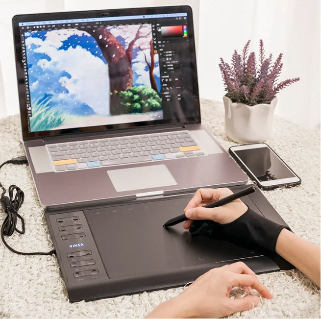 VINSA 1060PLUS  HD Graphic Tablet Monitor With 12 Shortcut Key & 8192 Level Stylus, Digital Pen Tablet with Screen for Painting
