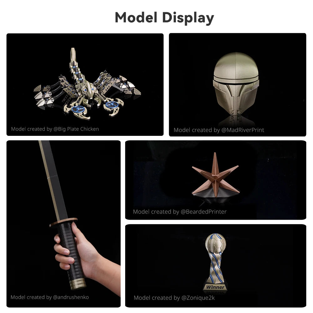 ANYCUBIC 5kg/4kg Metal Filament Metallic Texture PLA Kobra S1 Kobra 3 Combo 3D Printer Filament High-Performance 3D Printing PLA