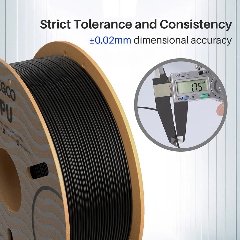 ELEGOO TPU 3D Printer Filament 1.75mm 1kg,95A Shore Hardness Flexible TPU Filament with High Resilience and Elasticity