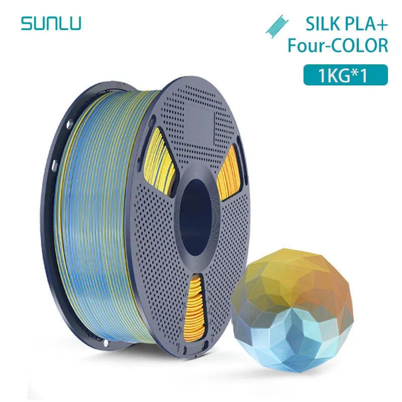 SUNLU 1KG SILK /Dual / Triple /Four Color 3D Printer Filament 1.75mm 1000g Spool (2.2lbs) Neatly Filament Fit Most FDM Printer