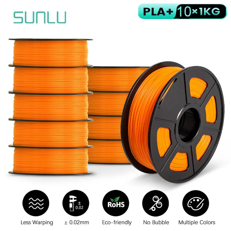 SUNLU 10KG 3D Filament PLA /PLA PLUS Filament 10kg 22 lbs 1.75mm 3D Printer Filament Environmentally friendly High strength PLA