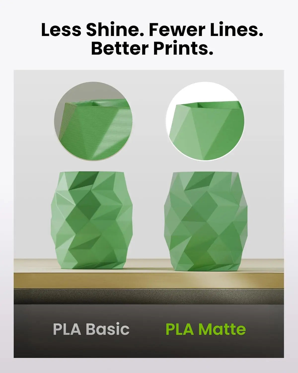 Matte PLA Filament 4-Pack (4kg/1.75mm) for Reusable Spools, Spool-Less Bulk Printing Material in Black and White